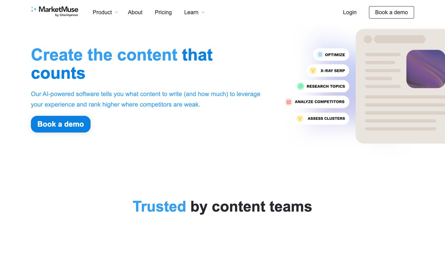 MarketMuse — Screenshots 1