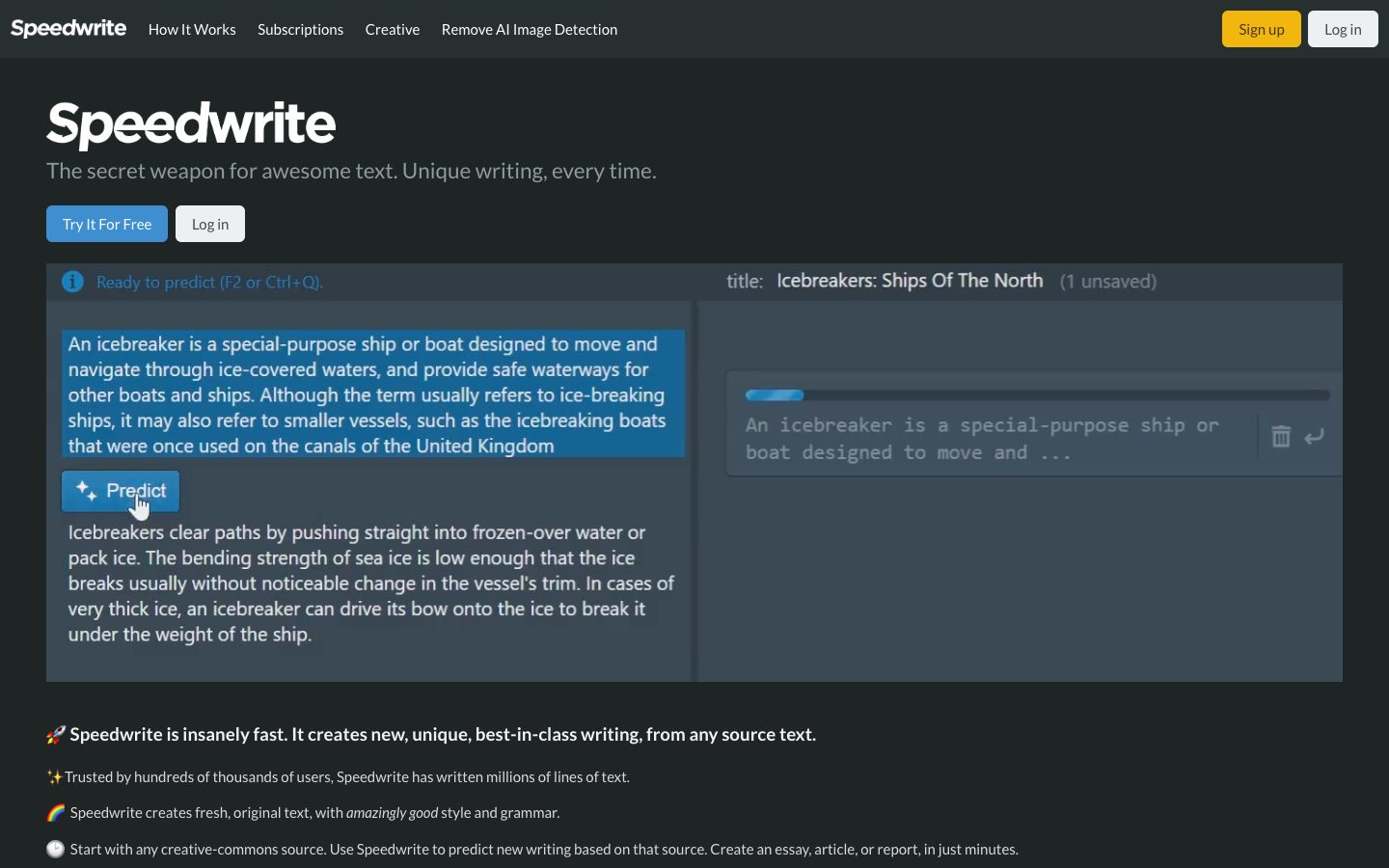 SpeedWrite preview