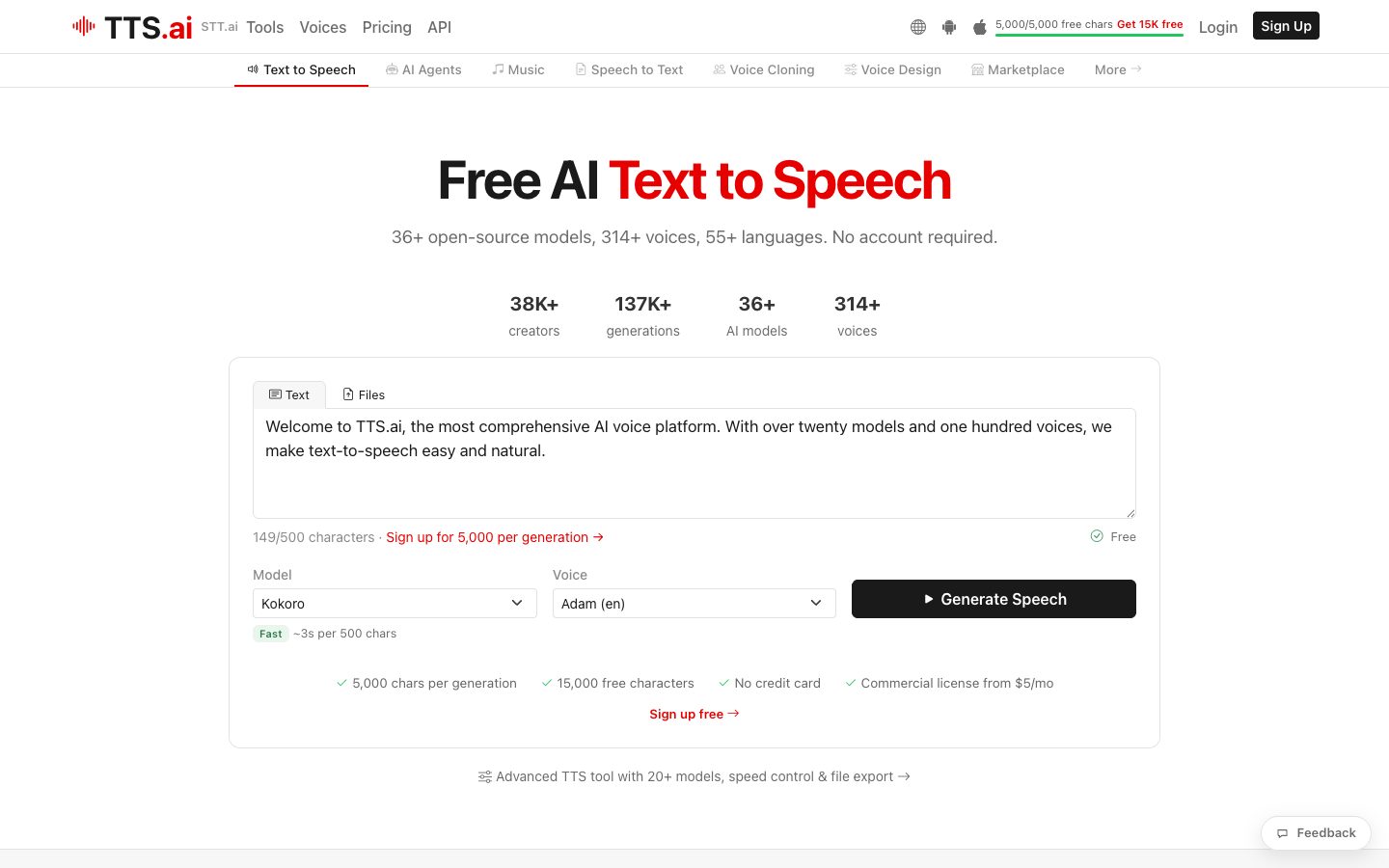 TTS.ai preview